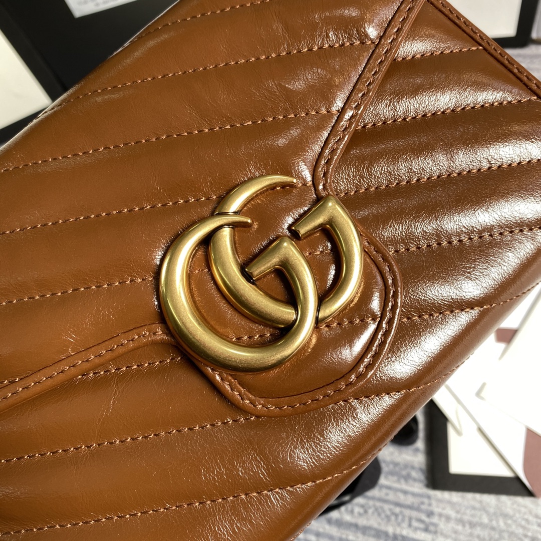 Gucci GG Marmont Matelasse Mini Bag 474575 Brown